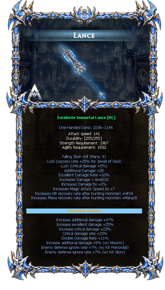 Options do Immortal Lance