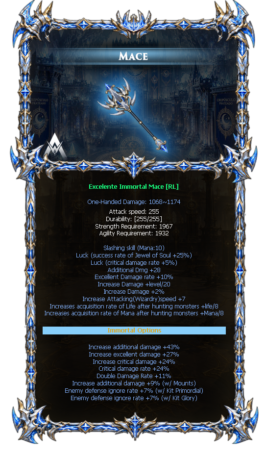 Options do Immortal Mace