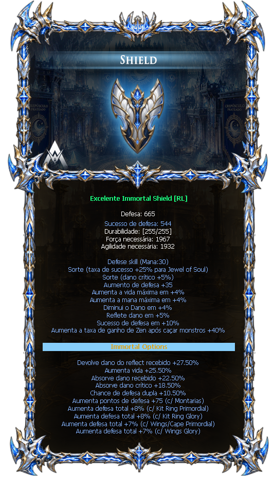 Options do Immortal Shield