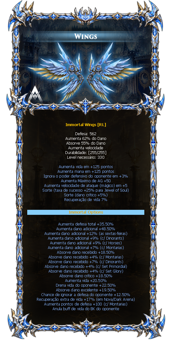 Options do Immortal Wings