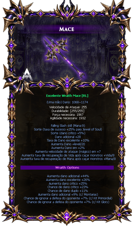 Options do Wraith Mace