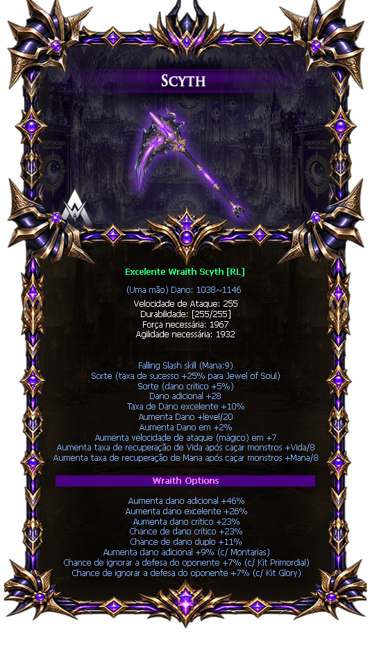 Options do Wraith Scyth