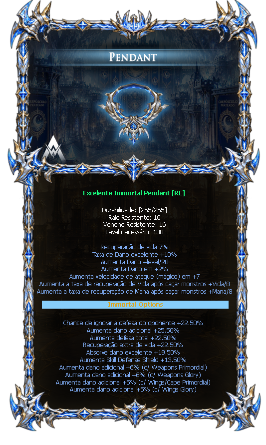 Options do Immortal Pendant
