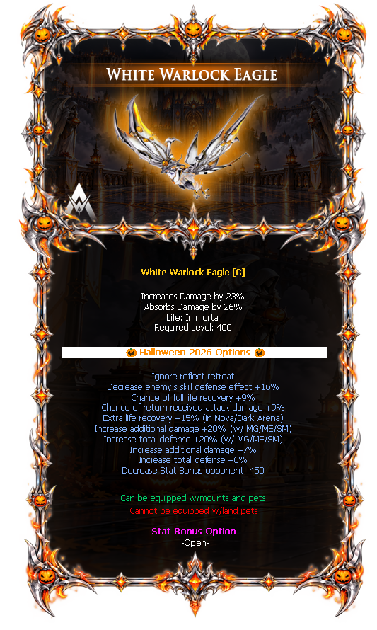 Options do White Warlock Eagle