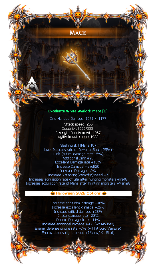 Options do White Warlock Mace