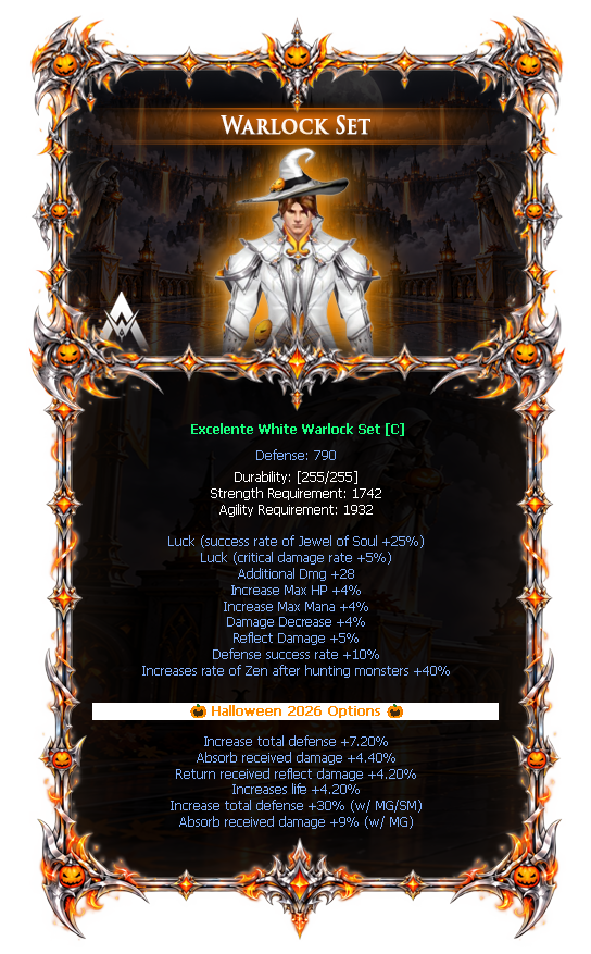 Options do White Warlock Set