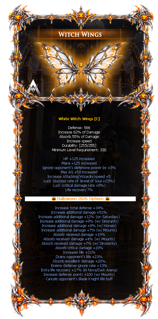 Options do White Witch Wings Elf