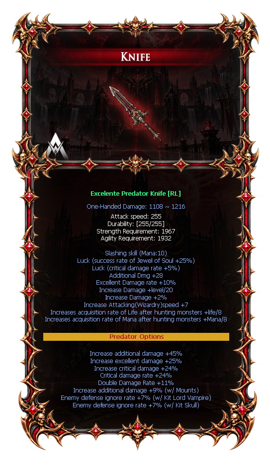 Options do Predator Knife