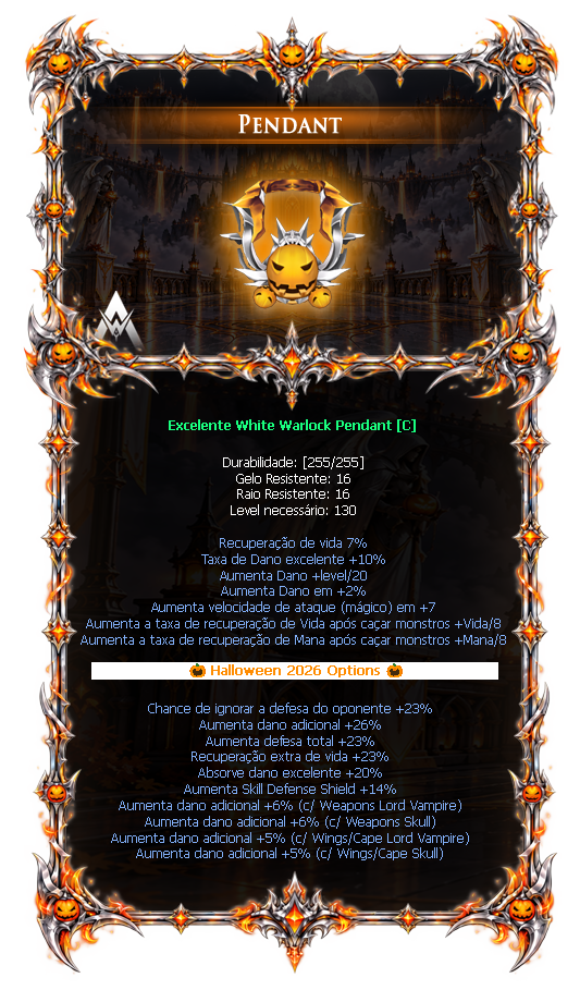 Options do White Warlock Pendant