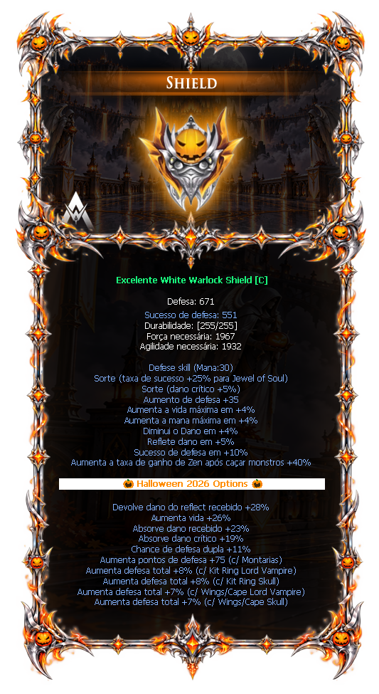 Options do White Warlock Shield