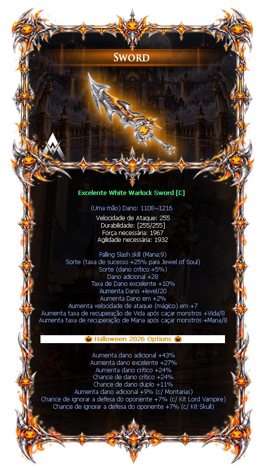 Options do White Warlock Sword