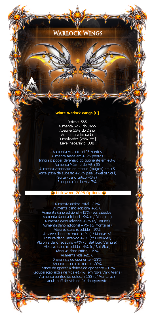Options do White Warlock Wings