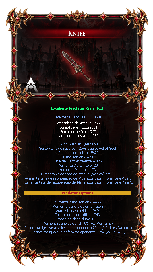 Options do Predator Knife
