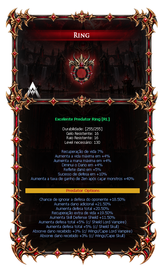 Options do Predator Ring